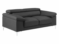 LINEA SOFA Sofá - 2 Plazas|Sofá De Piel|Sofá 2 plazas de piel de becerro color antracita SOLANGE