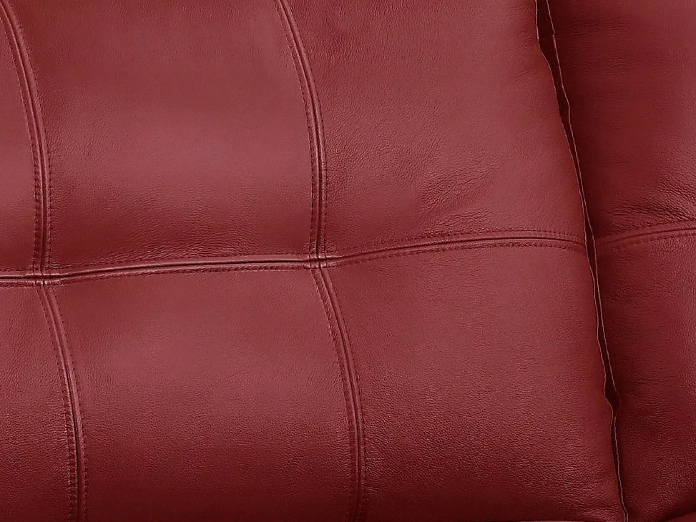 Vente-unique Sofá 3+2 plazas de piel de becerro en color HAZEL Rojo Hot