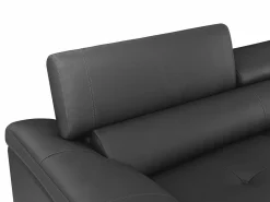 LINEA SOFA Conjunto Sofás|Sofá 3+2 plazas de piel de becerro en color negro SOLANGE