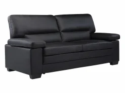 LINEA SOFA Sofá 3+2 plazas de piel de búfalo color MIMAS Negro New