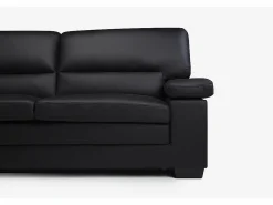 LINEA SOFA Sofá 3+2 plazas de piel de búfalo color MIMAS Negro New