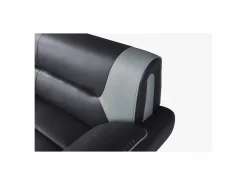 Sofá 3 plazas de piel sintetica bicolor negro/gris NIGEL^Vente-unique Sale