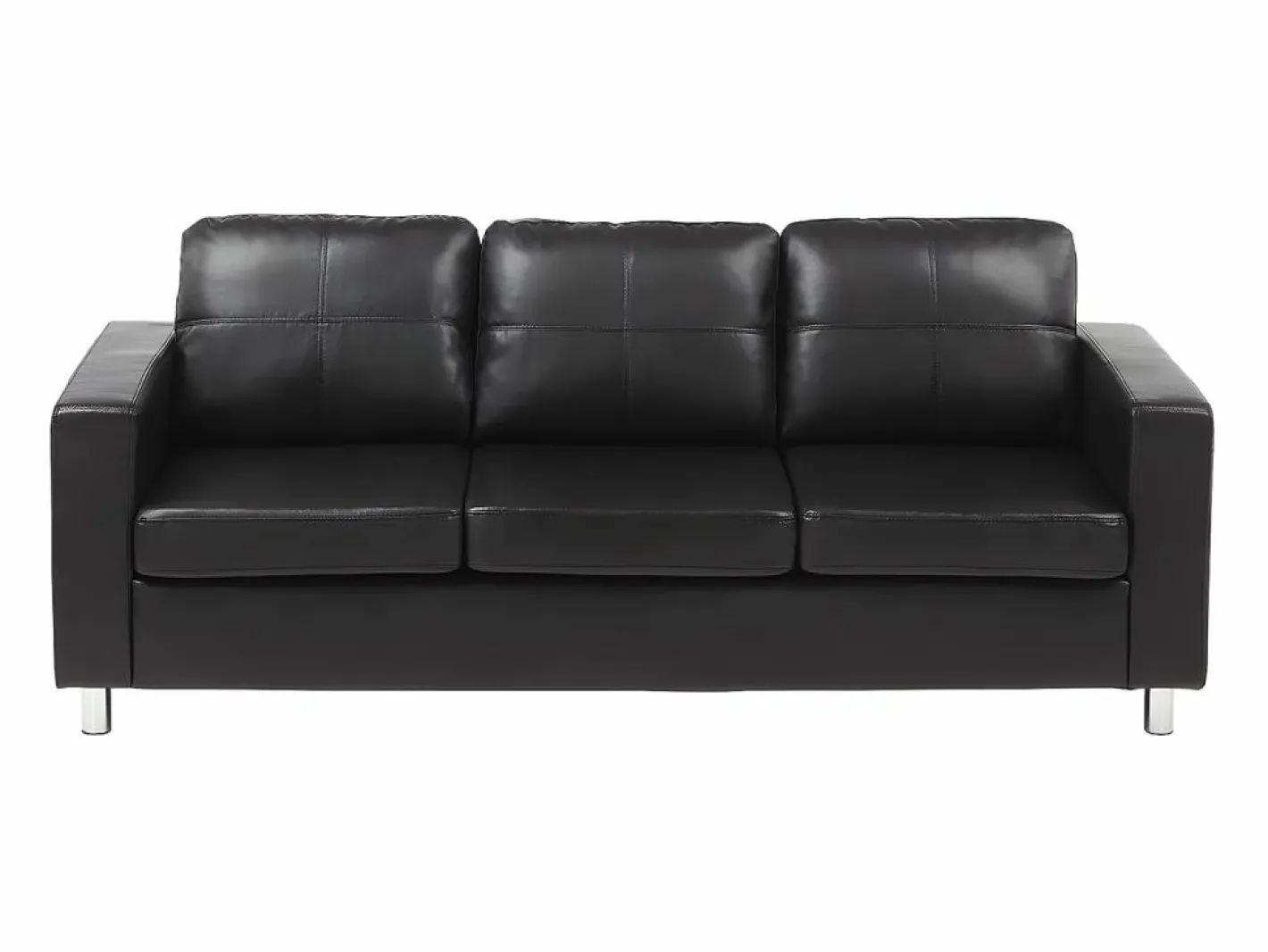 Vente-unique Sofá 3 plazas de piel sintética color ACKLEY Negro Online