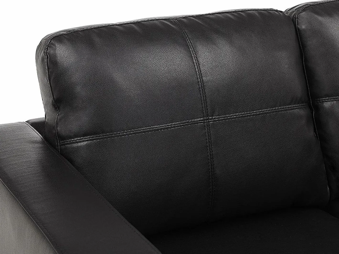 Vente-unique Sofá 3 plazas de piel sintética color ACKLEY Negro Online