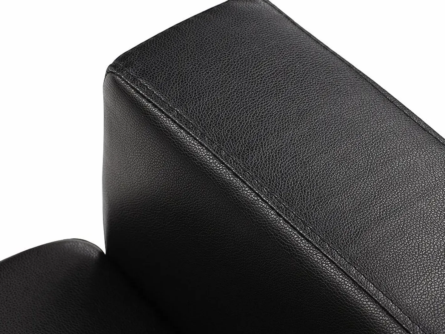 Vente-unique Sofá 3 plazas de piel sintética color ACKLEY Negro Online
