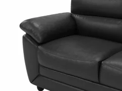 Vente-unique Sofá 2 plazas de piel sintética en color MANOA Negro Hot