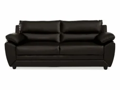 Vente-unique Sofá 3+2 plazas de piel sintética en color marrón MANOA Marru00f3n chocolate