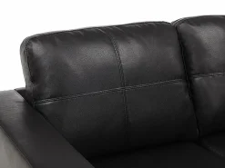 Vente-unique Sofá 2 plazas de piel sintética color ACKLEY Negro Outlet