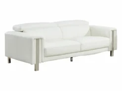 Vente-unique Sofá 3+2 plazas de piel sintética MAROUA - Color Blanco Online