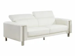 Vente-unique Sofá 3+2 plazas de piel sintética MAROUA - Color Blanco Online