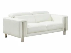 Vente-unique Sofá 3+2 plazas de piel sintética MAROUA - Color Blanco Online