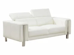Vente-unique Sofá 3+2 plazas de piel sintética MAROUA - Color Blanco Online