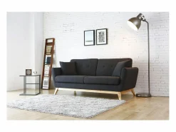 Sofá 3 plazas de tela + 2 cojines HOGA^Concept-Usine Discount