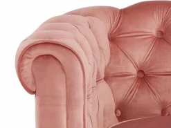 Vente-unique Sofá 3 plazas de terciopelo color rosa polvo CHESTERFIELD Rosa palo New