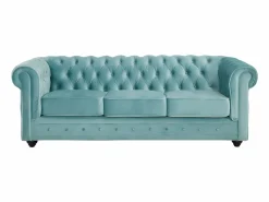 Sofá 3 plazas de terciopelo color azul pastel CHESTERFIELD^Vente-unique Sale
