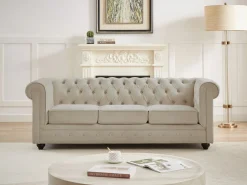 Sofá 3 plazas de terciopelo color CHESTERFIELD^Vente-unique New