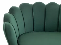 Vente-unique Sofá 2 plazas de terciopelo con forma de concha DANDELION Verde pino