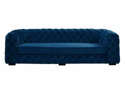 Vente-unique Sofá 3 plazas de terciopelo azul noche chesterfield STANLEY Azul oscuro Best
