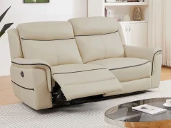Vente-unique Sofá Relax|Sofá 3 plazas eléctrico de cuero ADELIO