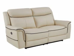 Vente-unique Sofá Relax|Sofá 3 plazas eléctrico de cuero ADELIO