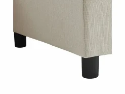 Sofá 3 plazas en tejido de lino, con pouf, 3 cojines lumbares y 2 cojines, 220x83x81cm,^DripeX
