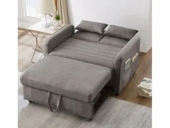 Sofá Relax|Sofá 2 plazas - Sofá lounge con función extraíble y dos cojines - Respaldo regulable - Tejido de algodón y lino