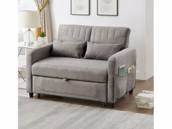 Sofá Relax|Sofá 2 plazas - Sofá lounge con función extraíble y dos cojines - Respaldo regulable - Tejido de algodón y lino