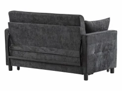 Sofá 2 plazas oscuro - Sofá de salón con respaldo regulable y función cama nido - 2 cojines y reposabrazos - chenilla^ Hot
