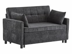 Sofá 2 plazas oscuro - Sofá de salón con respaldo regulable y función cama nido - 2 cojines y reposabrazos - chenilla^ Hot