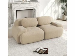 Sofá 2 Plazas Modular de Pana Acanalada - con 2 Cojines - 208x103x75cm -^DripeX Online
