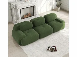 Sofá Modular|Sofás Club|Sofá 3 Plazas Modular de Pana Acanalada - con 3 Cojines - 298x103x75cm -