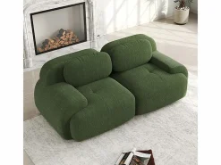 Sofá 2 Plazas Modular de Pana Acanalada - con 2 Cojines - 208x103x75cm -^DripeX Best