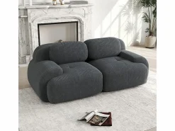 DripeX Sofá 2 Plazas Modular de Pana Acanalada - con 2 Cojines - 208x103x75cm - Gris Sale