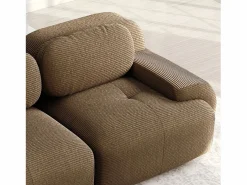 Sofá 3 plazas modular en Pana - con 3 cojines - 298x103x70cm - Marrón^DripeX Online