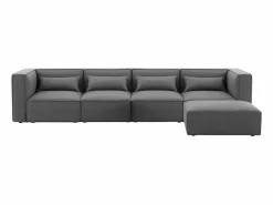 Modus Sofa Sofá Modular|Sofá 4 plazas modular seccional moderno de tela con pouf Solv