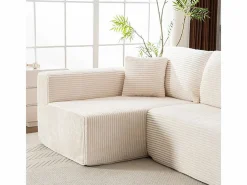 DripeX Sofás Club|Sofá 3 plazas ángulo izquierdo modular - Terciopelo acanalado - 2 orejeros, chaise - 258x155x89cm