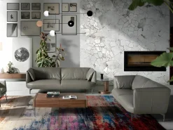 Angel Cerda Sofá 2 plazas piel gris oscuro 6036 Beige Clearance