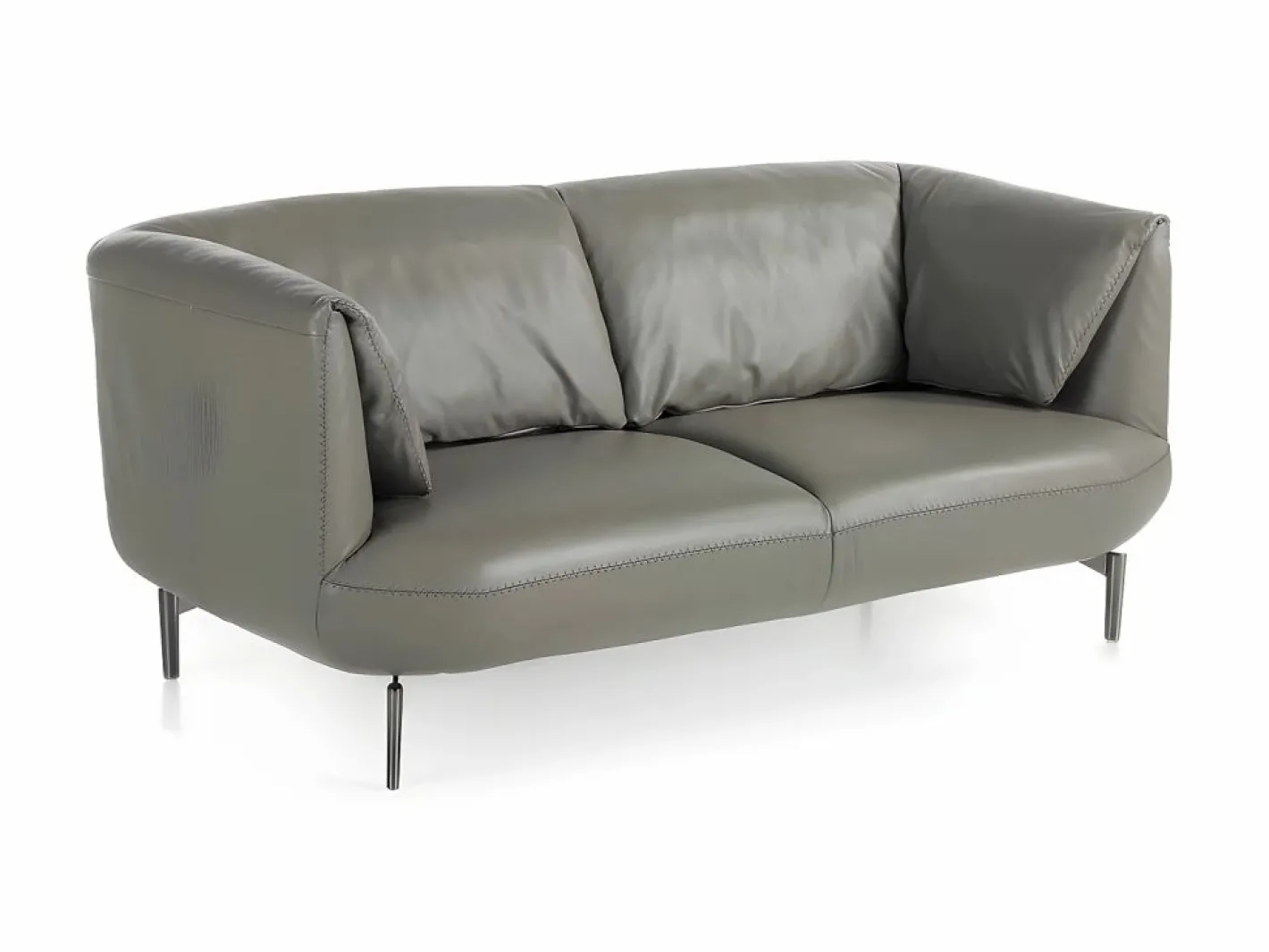 Angel Cerda Sofá 2 plazas piel gris oscuro 6036 Beige Clearance