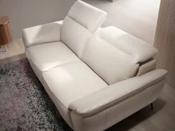 Angel Cerda Sofá De Piel|Sofá 2 plazas piel gris taupe 6131