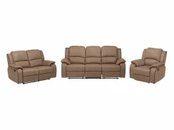 Vente-unique Sofá 3+2+1 plazas relax de microfibra HERNANI Topo Outlet