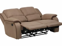 Vente-unique Sofá 3+2+1 plazas relax de microfibra HERNANI Topo Outlet
