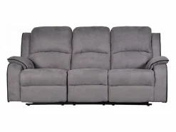 Vente-unique Sofá 3 plazas relax de microfibra en color HERNANI Gris Best