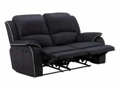 Vente-unique Sofá 2 plazas relax de microfibra color HERNANI Negro Best