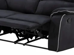 Vente-unique Sofá 2 plazas relax de microfibra color HERNANI Negro Best