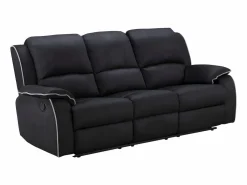 Vente-unique Sofá 3+1 plazas relax de microfibra color HERNANI Negro Clearance