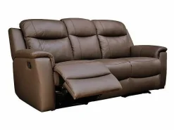 Vente-unique Sofá 3+2+1 plazas relax de piel color marrón EVASION Marru00f3n Discount