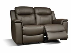 Vente-unique Sofá 3+2+1 plazas relax de piel color marrón EVASION Marru00f3n Discount