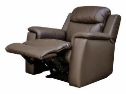 Vente-unique Sofá 3+2+1 plazas relax de piel color marrón EVASION Marru00f3n Discount