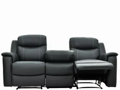 Sofá 3+2 plazas relax de piel en color gris EVASION^Vente-unique Sale
