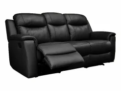 Vente-unique Sofá 3+1+1 plazas relax de piel color EVASION Negro Clearance